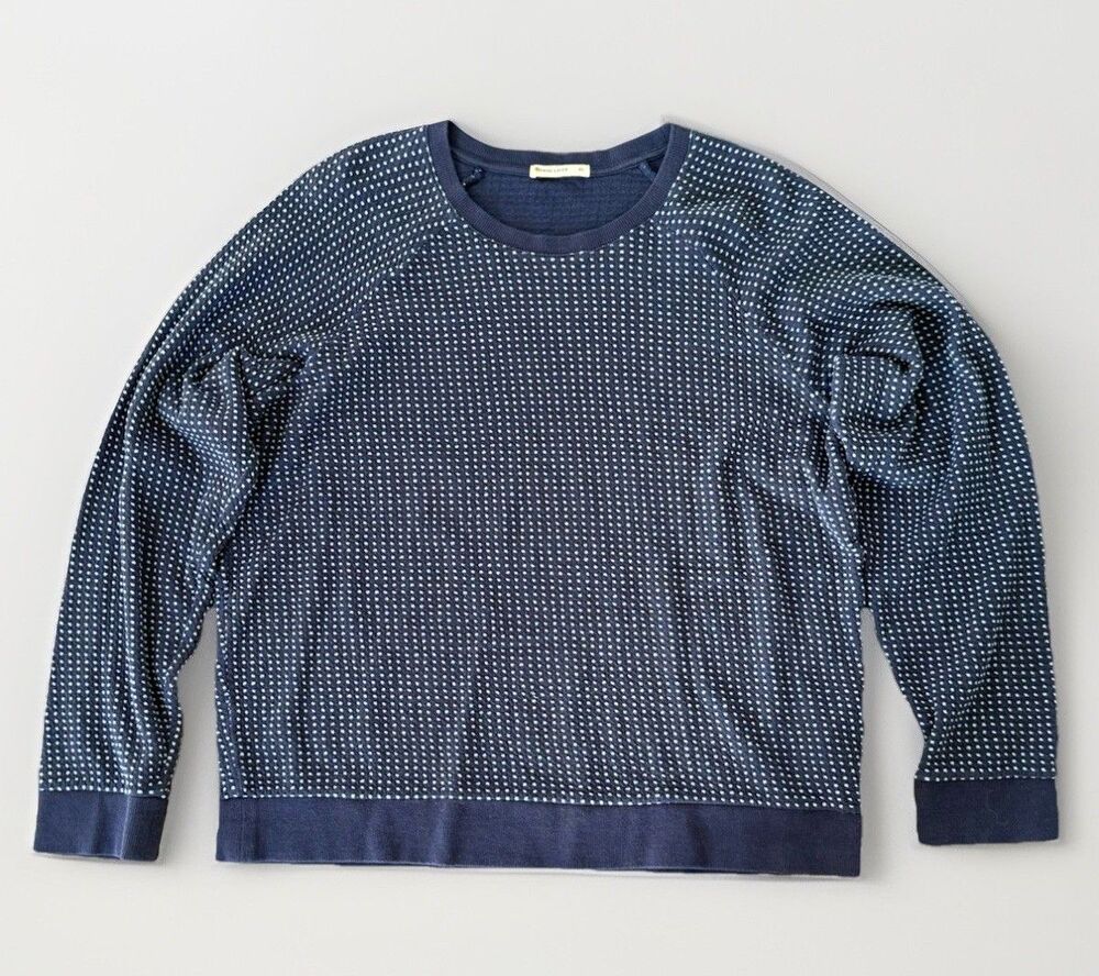 Marine Layer Women Birdseye Textured Crewneck Sweater Size XL Coastal Beach GUC